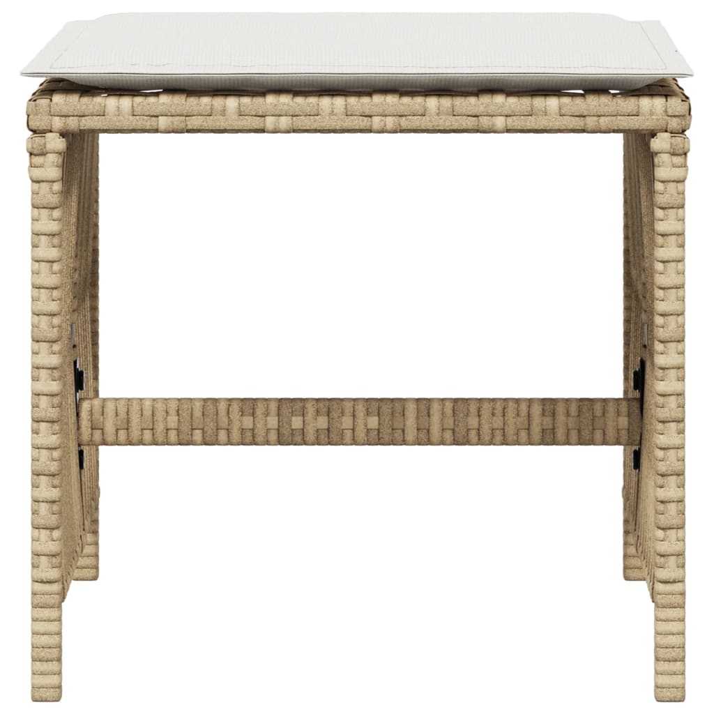 Tuinkrukken 4 st met kussens 41x41x36 cm poly rattan beige