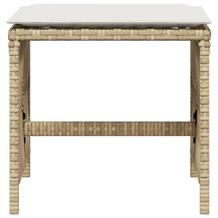 Tuinkrukken 4 st met kussens 41x41x36 cm poly rattan beige