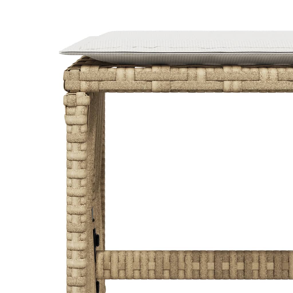 Tuinkrukken 4 st met kussens 41x41x36 cm poly rattan beige