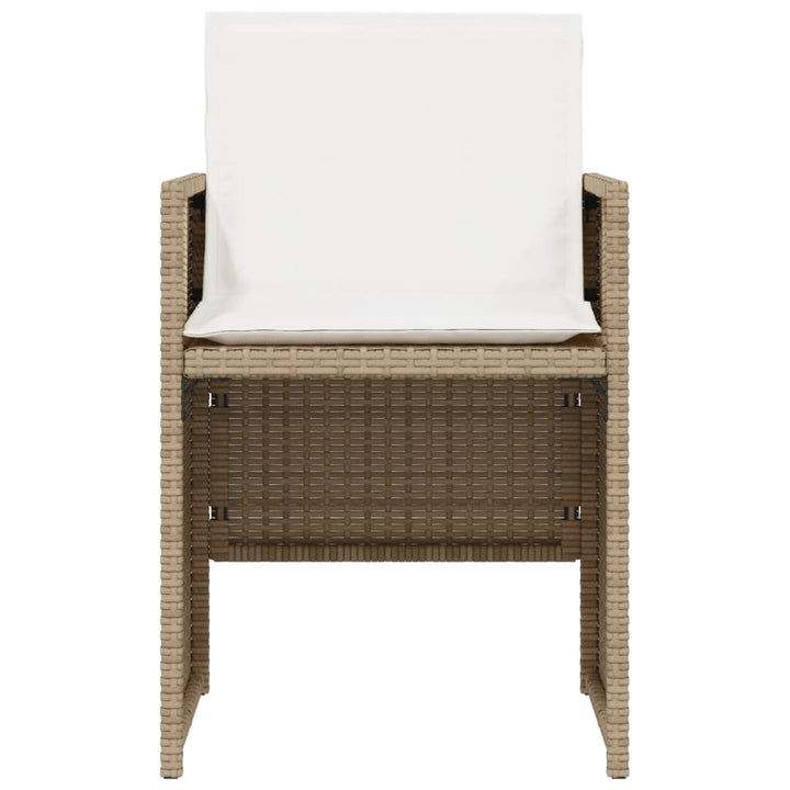 3-delige Bistroset met kussens poly rattan beige