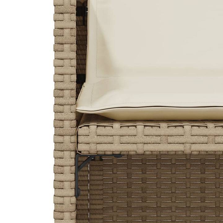 3-delige Bistroset met kussens poly rattan beige