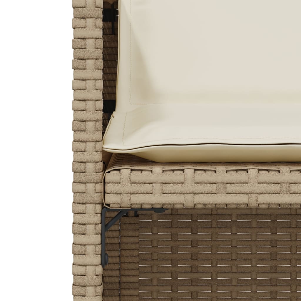 3-delige Bistroset met kussens poly rattan beige