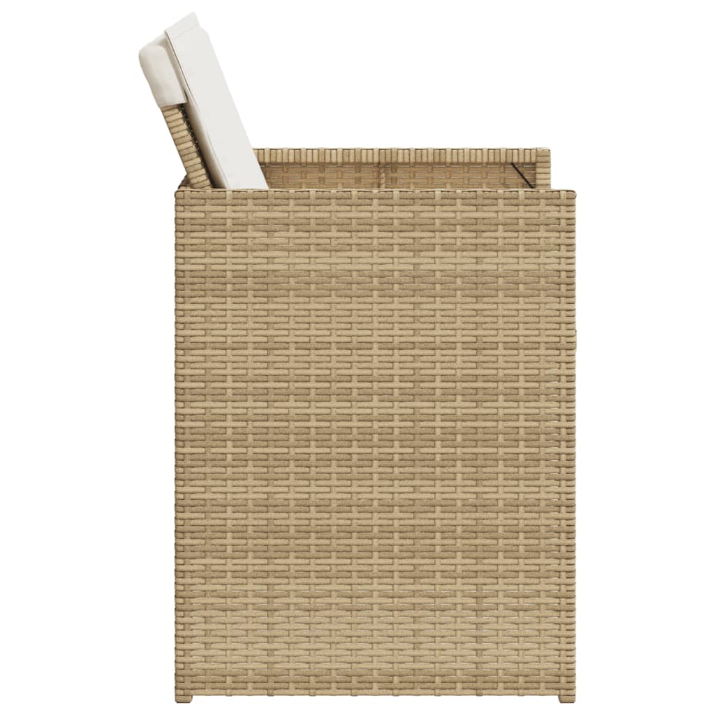 5-delige Tuinset met kussens poly rattan beige