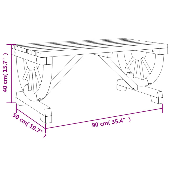 Tuintafel 90x50x40 cm massief vuurhout