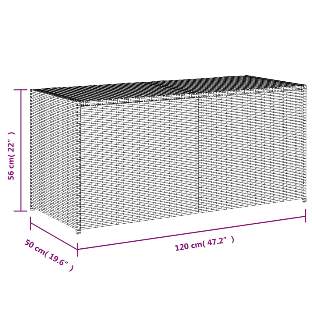 Tuinbox 283 L poly rattan grijs