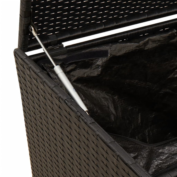 Tuinbox met wielen 283 L poly rattan zwart