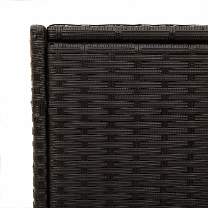 Tuinbox met wielen 283 L poly rattan zwart