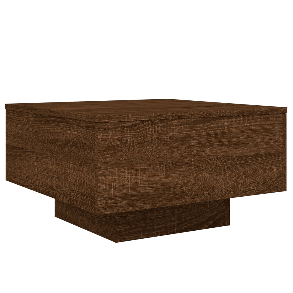 Salontafel 55x55x31 cm bewerkt hout bruin eikenkleur