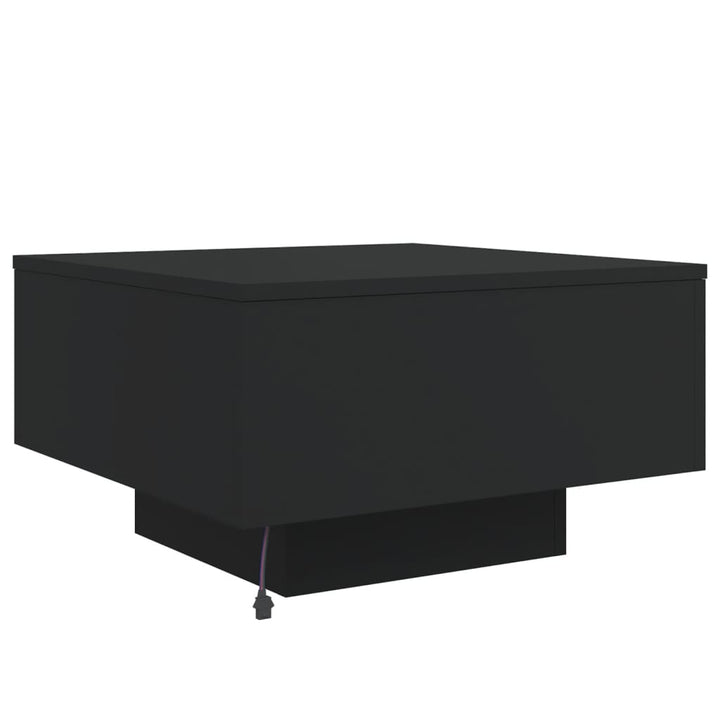 Salontafel met LED-verlichting 55x55x31 cm zwart