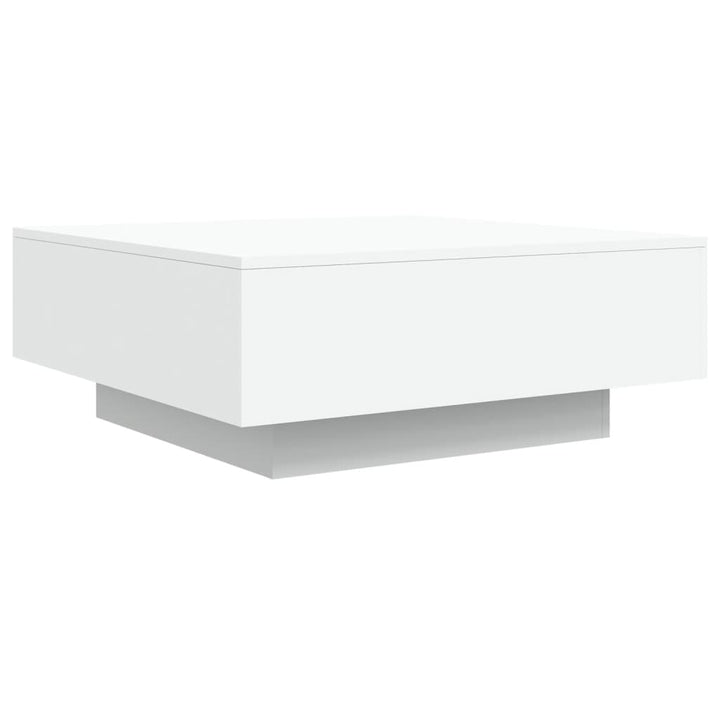 Salontafel met LED-verlichting 80x80x31 cm wit