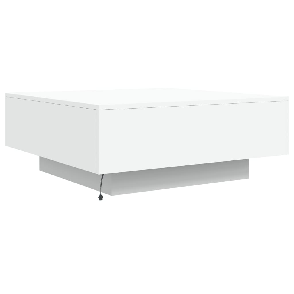 Salontafel met LED-verlichting 80x80x31 cm wit