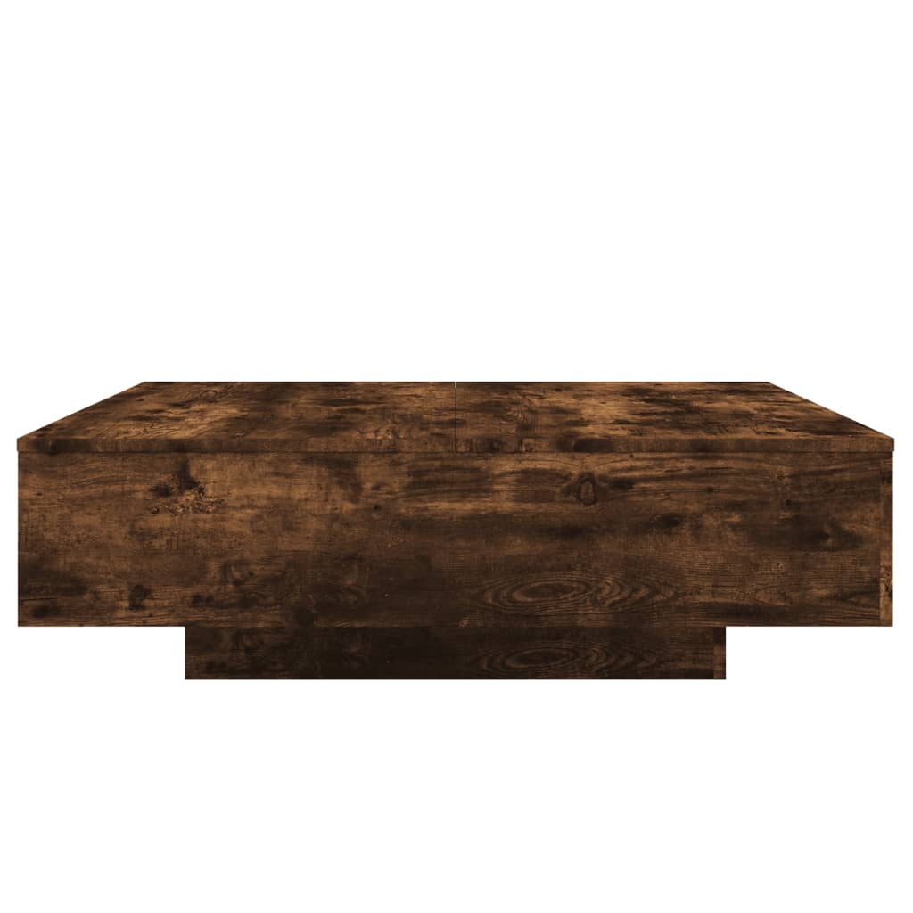 Salontafel 100x100x31 cm bewerkt hout gerookt eikenkleurig