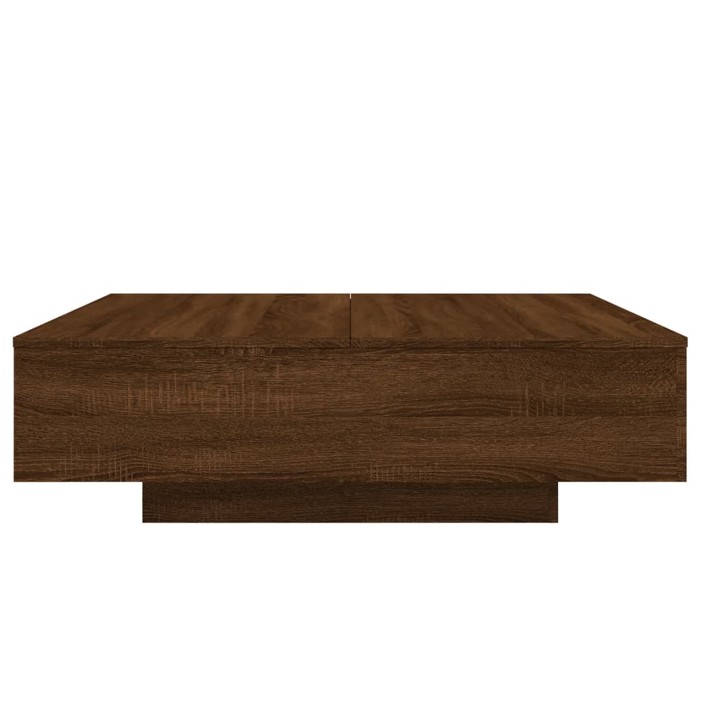 Salontafel 100x100x31 cm bewerkt hout bruin eikenkleur