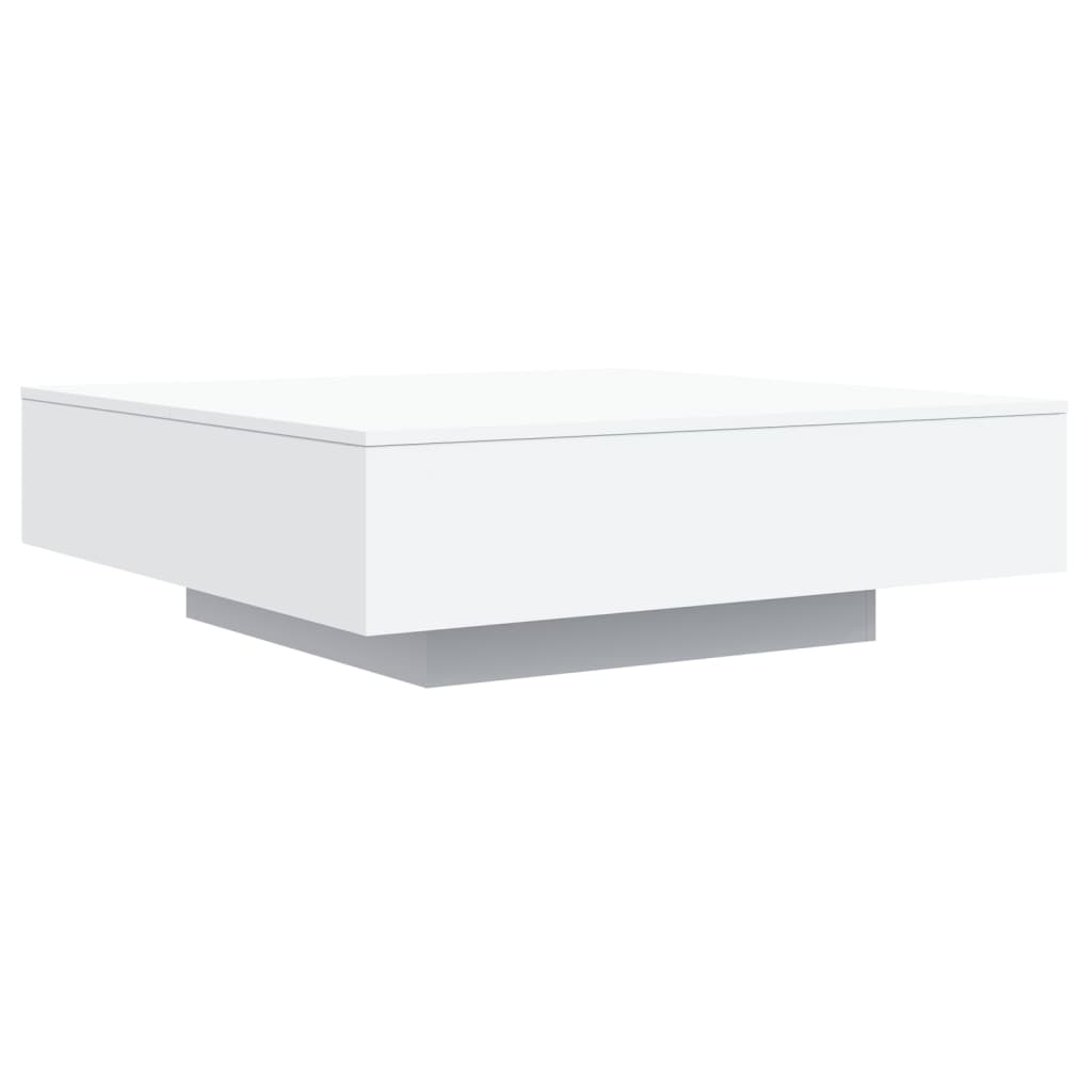 Salontafel met LED-verlichting 100x100x31 cm wit