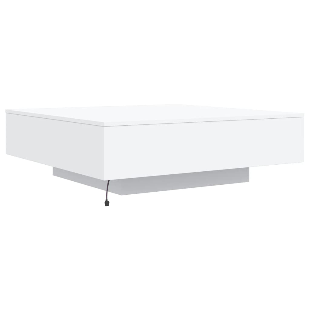 Salontafel met LED-verlichting 100x100x31 cm wit