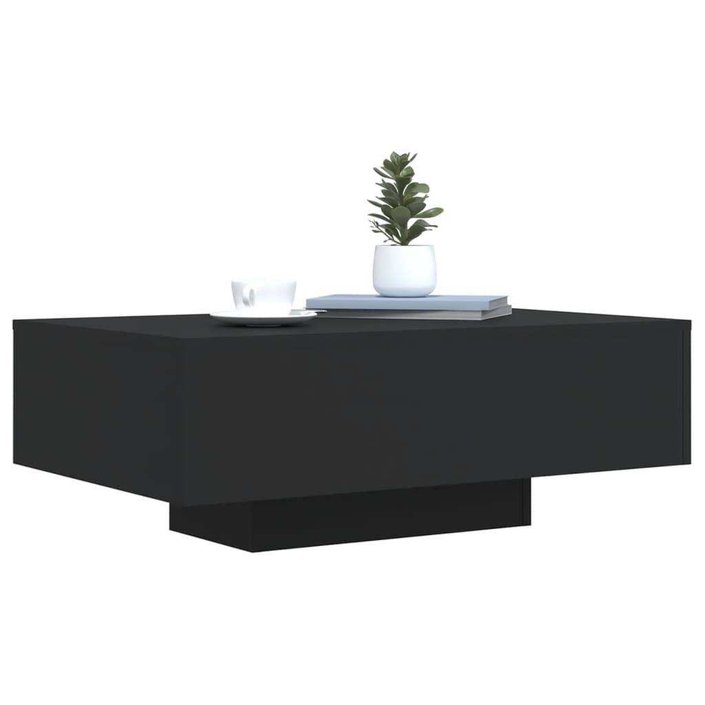 Salontafel met LED-verlichting 85x55x31 cm zwart