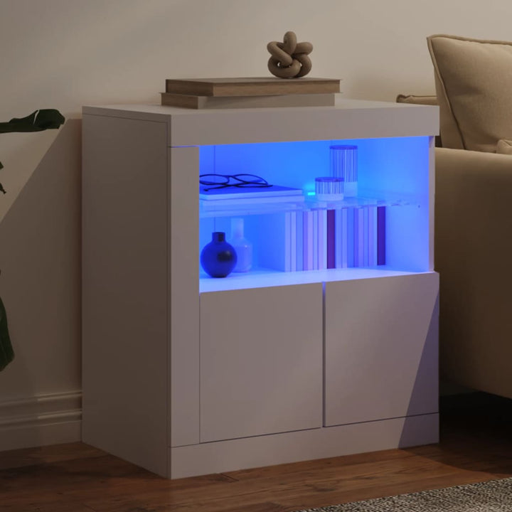 Dressoir met LED-verlichting 60,5x37x67 cm wit