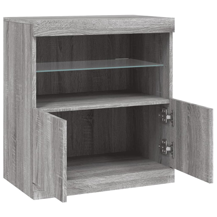 Dressoir met LED-verlichting 60x37x67 cm grijs sonoma eiken