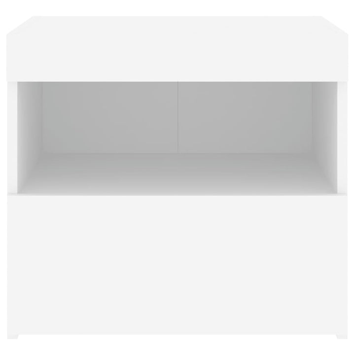 Nachtkastje met LED-verlichting 50x40x45 cm wit