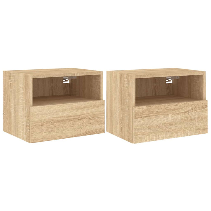 Tv-wandmeubels 2 st 40x30x30 cm bewerkt hout sonoma eikenkleur