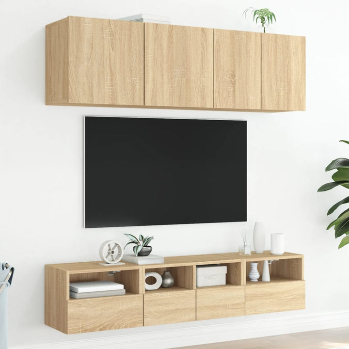 Tv-wandmeubels 2 st 40x30x30 cm bewerkt hout sonoma eikenkleur