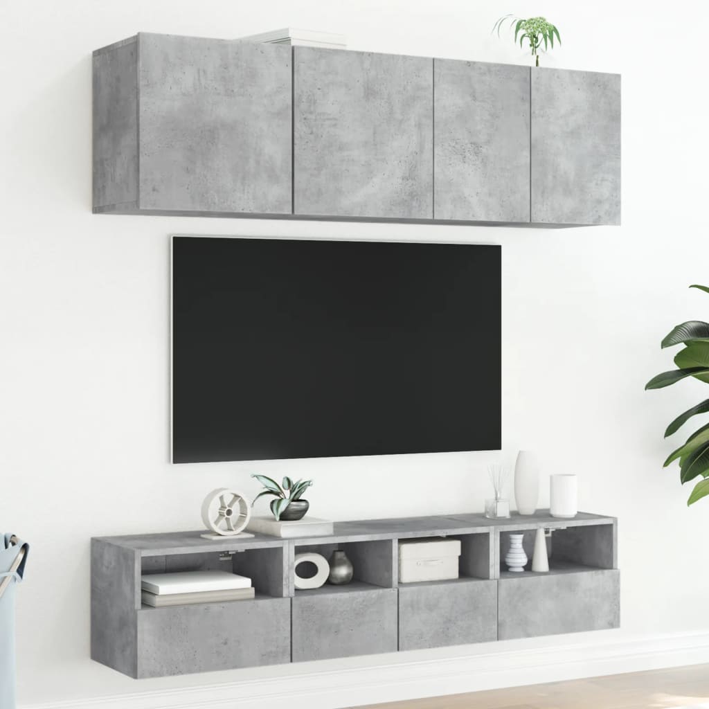 Tv-wandmeubels 2 st 40x30x30 cm bewerkt hout betongrijs