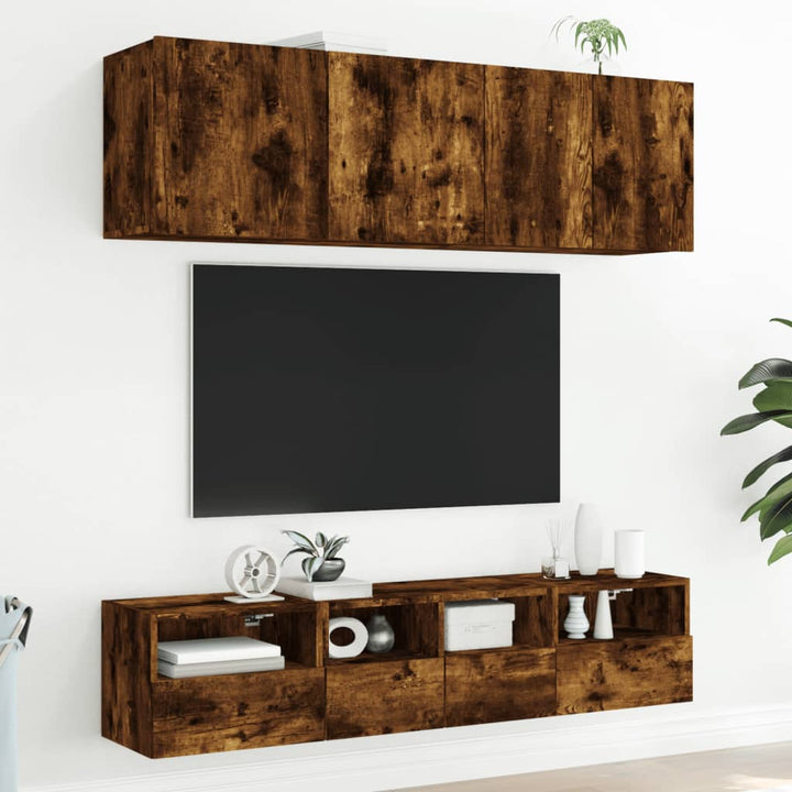 Tv-wandmeubel 40x30x30 cm bewerkt hout gerookt eikenkleurig