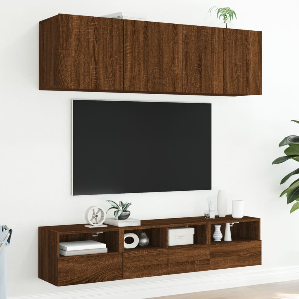 Tv-wandmeubel 40x30x30 cm bewerkt hout bruin eikenkleur