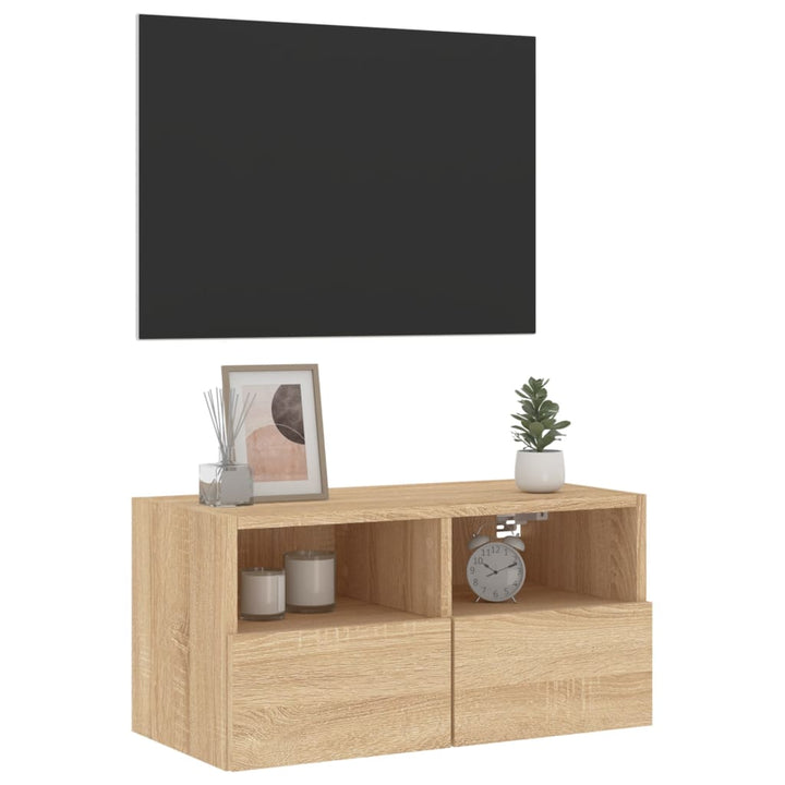 Tv-wandmeubel 60x30x30 cm bewerkt hout sonoma eikenkleurig