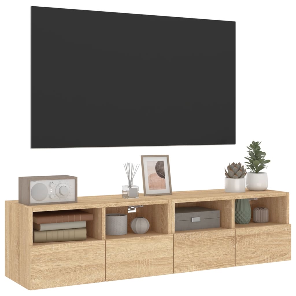 Tv-meubels 2 st 60x30x30 cm bewerkt hout sonoma eikenkleurig