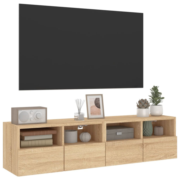 Tv-meubels 2 st 60x30x30 cm bewerkt hout sonoma eikenkleurig