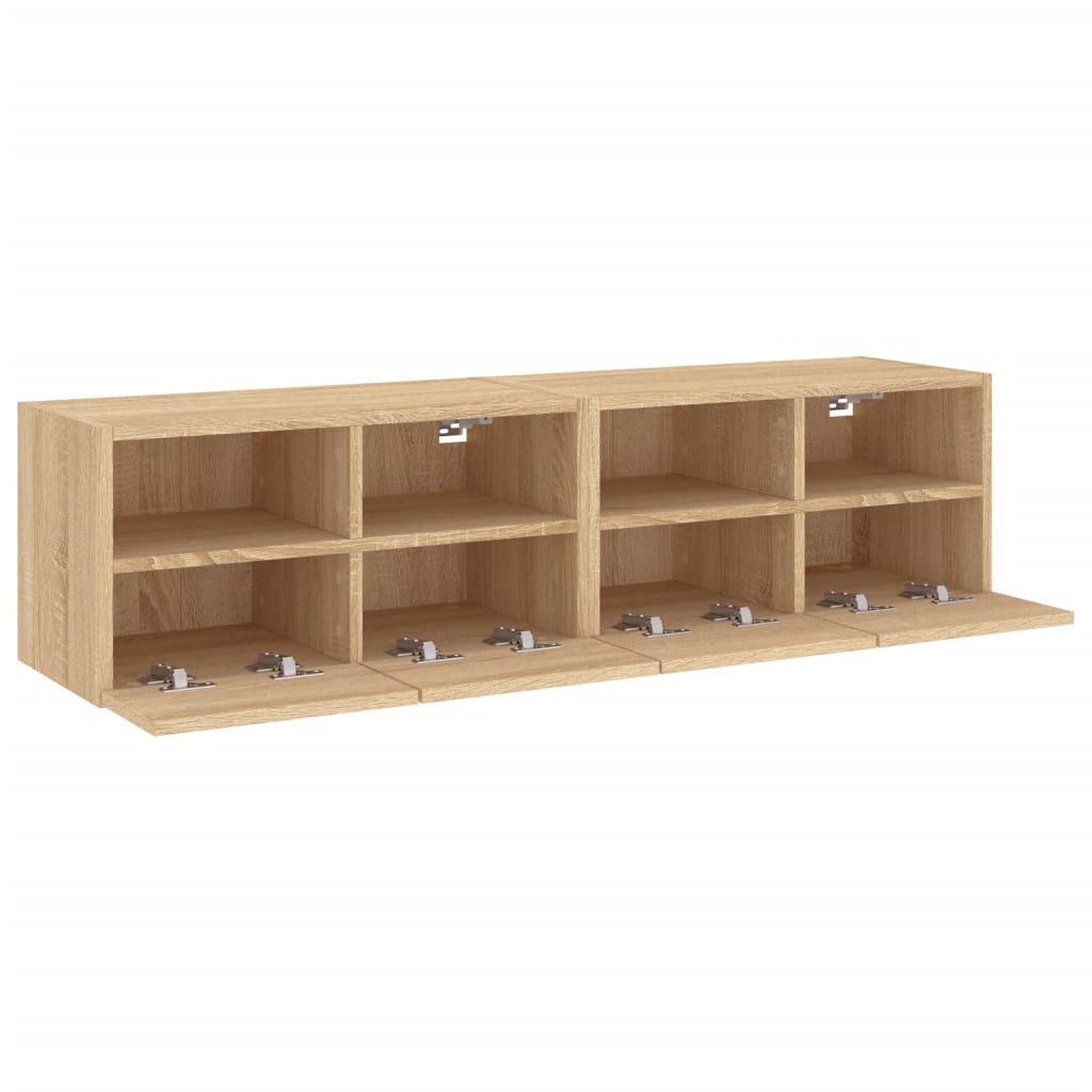 Tv-meubels 2 st 60x30x30 cm bewerkt hout sonoma eikenkleurig