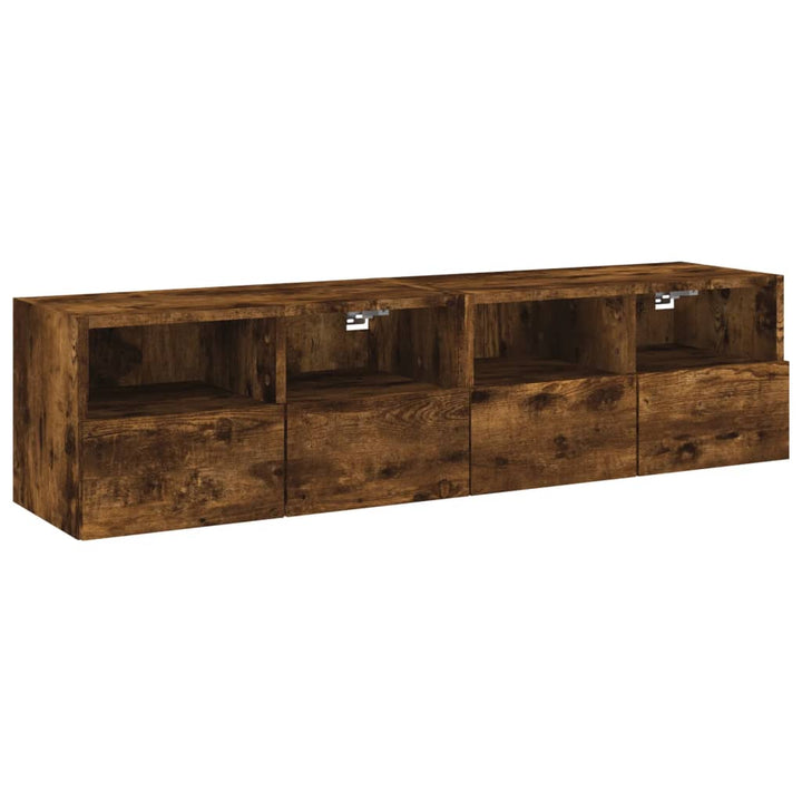 Tv-wandmeubels 2 st 60x30x30 cm bewerkt hout gerookt eikenkleur