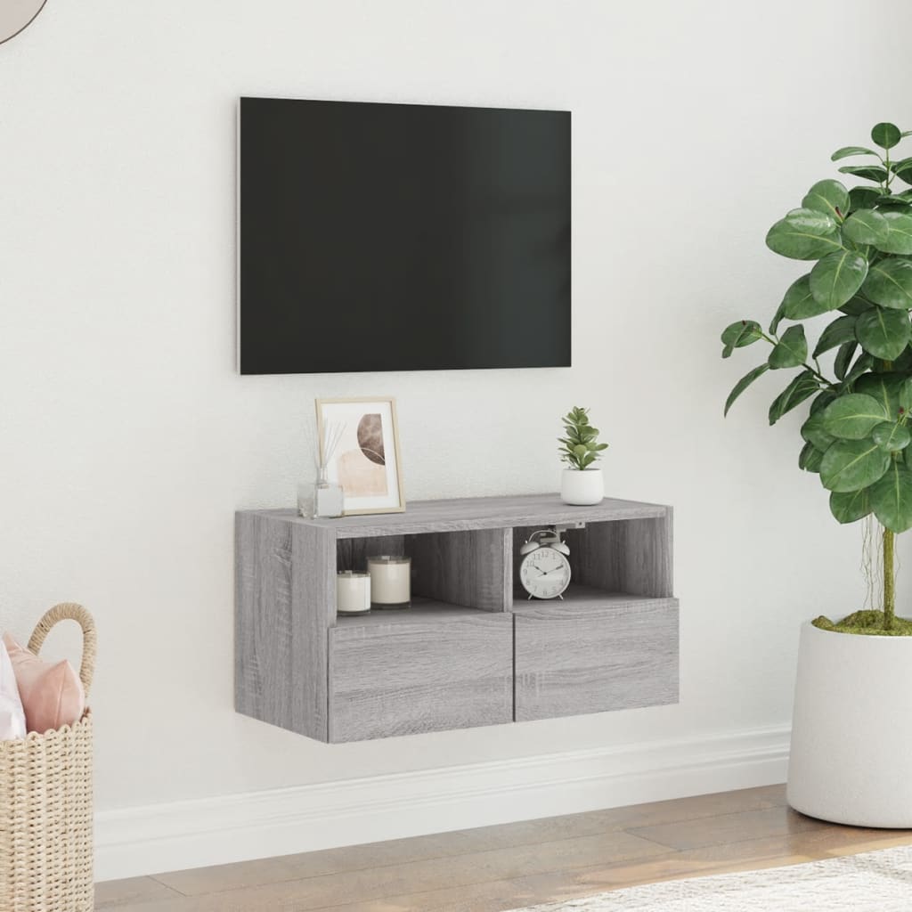 Tv-wandmeubel 60x30x30 cm bewerkt hout grijs sonoma eikenkleur