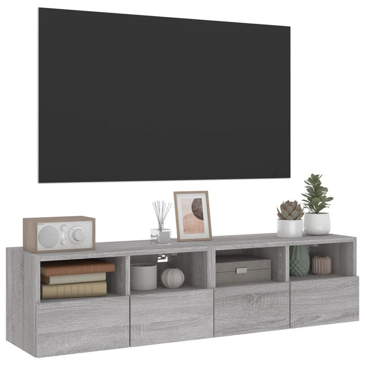 Tv-wandmeubels 2 st 60x30x30 cm bewerkt hout grijs sonoma eiken