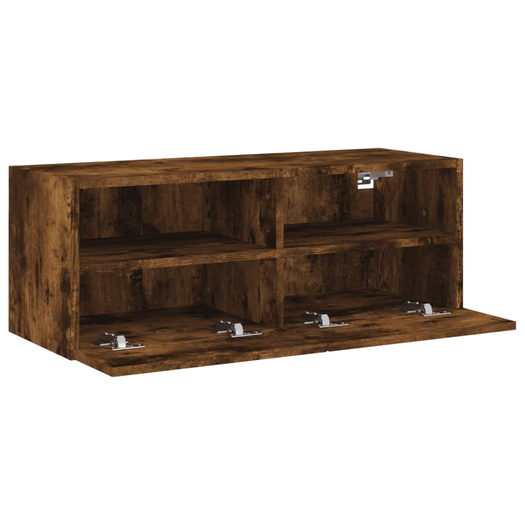 Tv-wandmeubel 80x30x30 cm bewerkt hout gerookt eikenkleurig