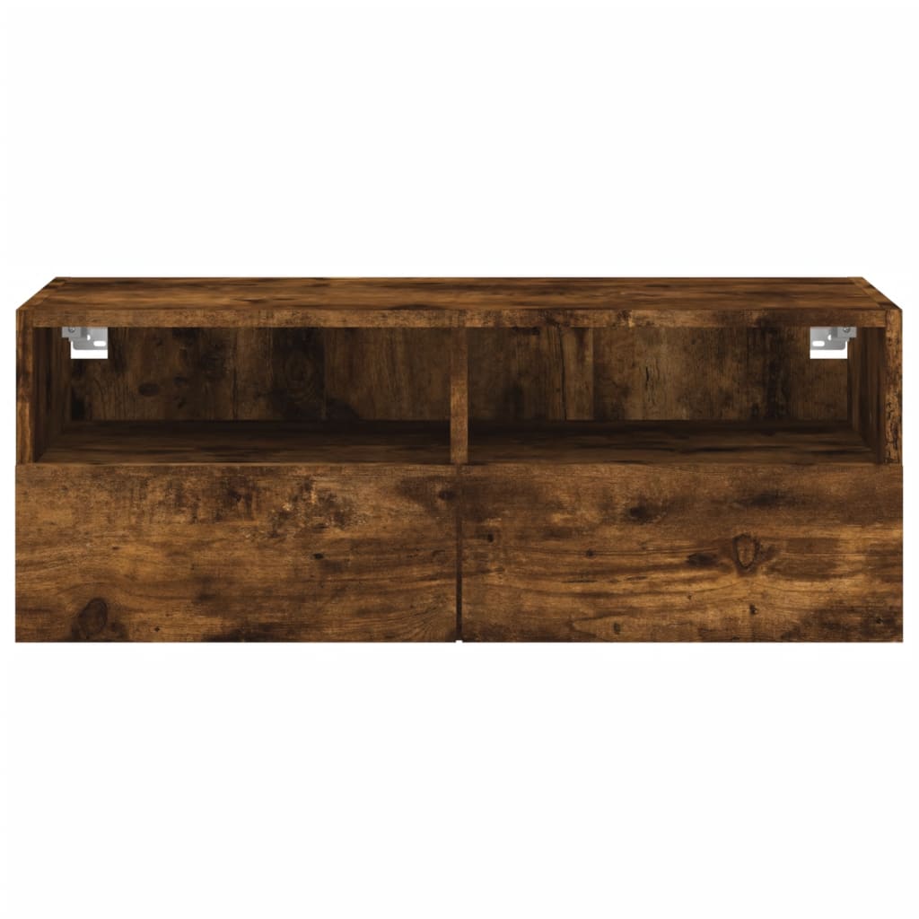 Tv-wandmeubel 80x30x30 cm bewerkt hout gerookt eikenkleurig