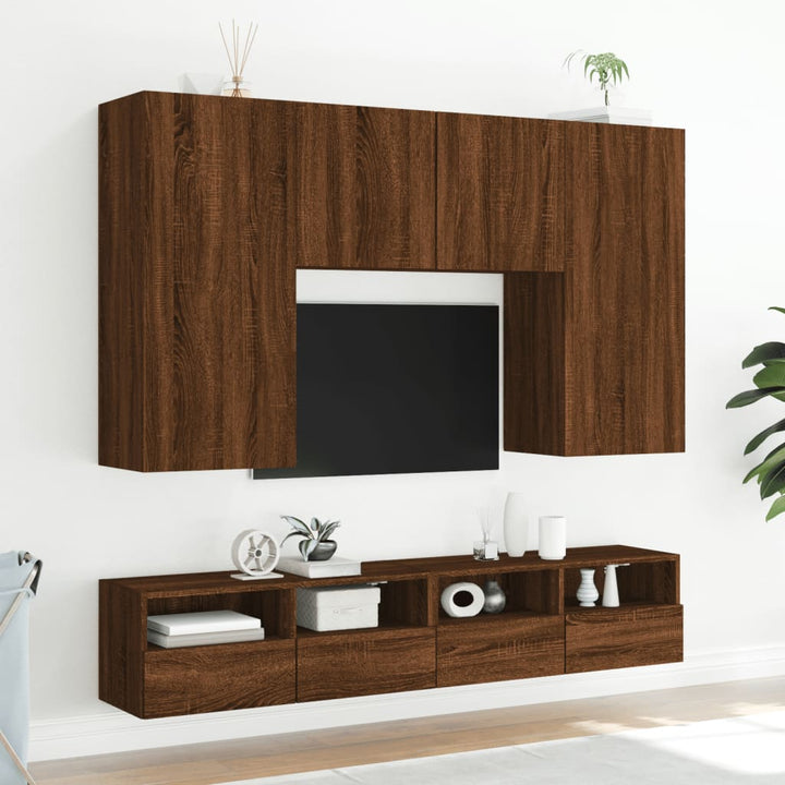 Tv-wandmeubel 80x30x30 cm bewerkt hout bruin eikenkleur