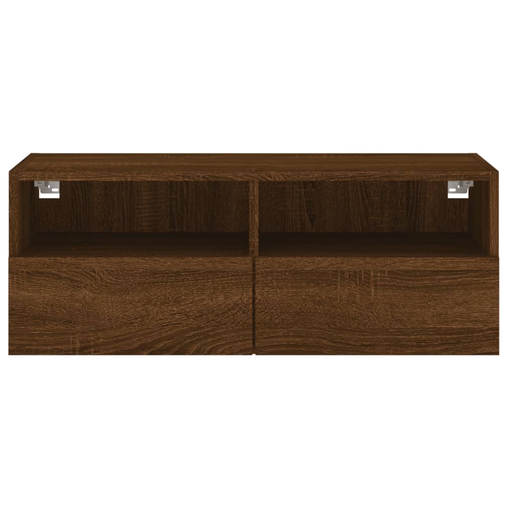 Tv-wandmeubel 80x30x30 cm bewerkt hout bruin eikenkleur