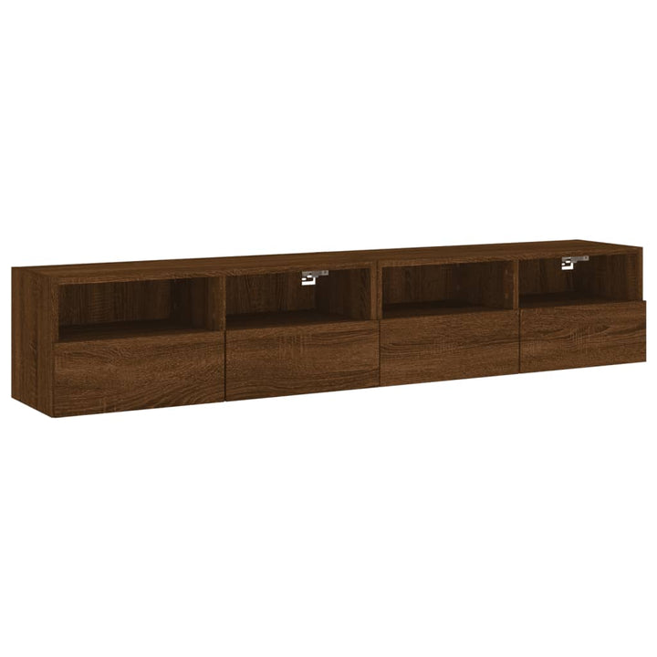 Tv-wandmeubels 2 st 80x30x30 cm bewerkt hout bruin eikenkleur