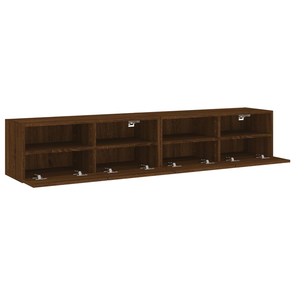 Tv-wandmeubels 2 st 80x30x30 cm bewerkt hout bruin eikenkleur