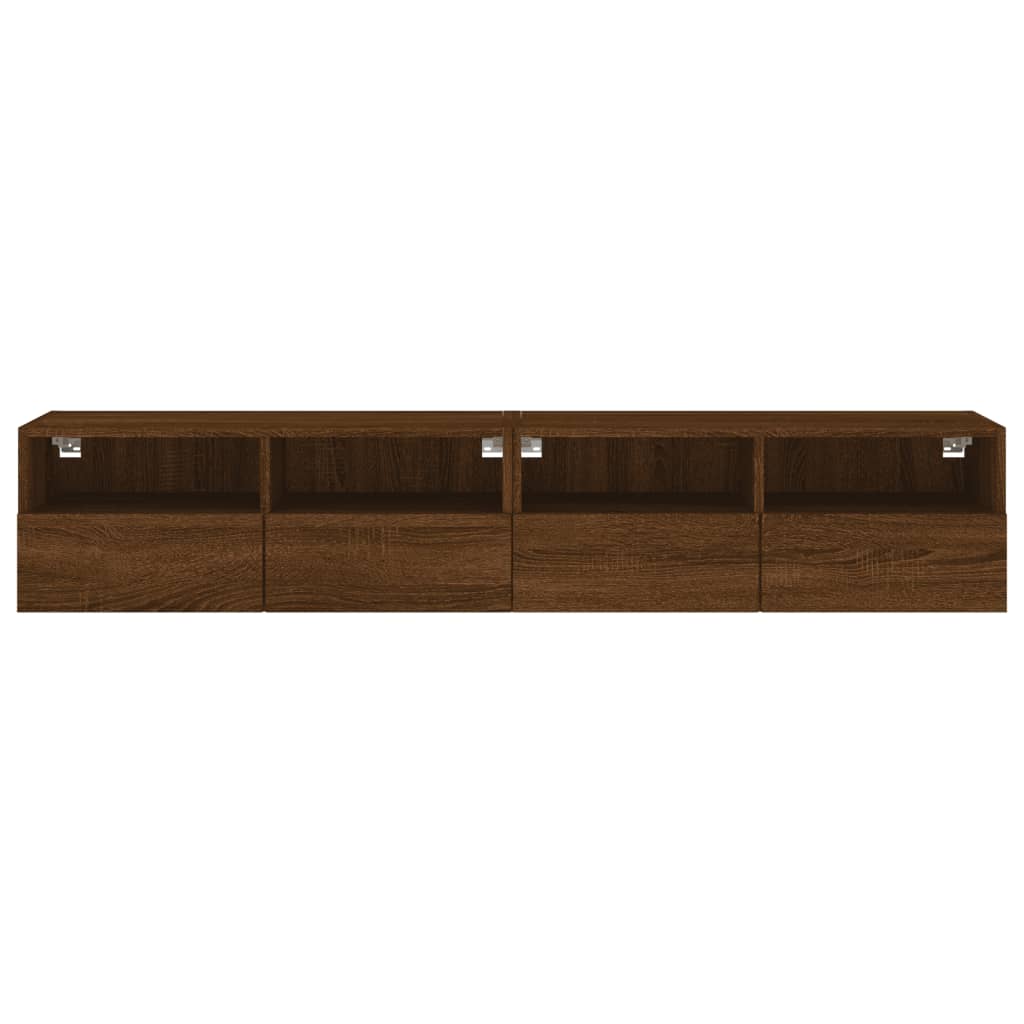 Tv-wandmeubels 2 st 80x30x30 cm bewerkt hout bruin eikenkleur