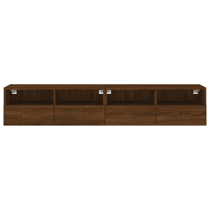 Tv-wandmeubels 2 st 80x30x30 cm bewerkt hout bruin eikenkleur