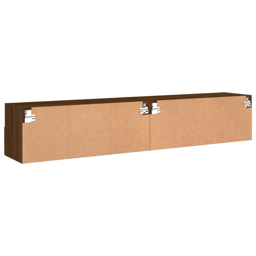 Tv-wandmeubels 2 st 80x30x30 cm bewerkt hout bruin eikenkleur