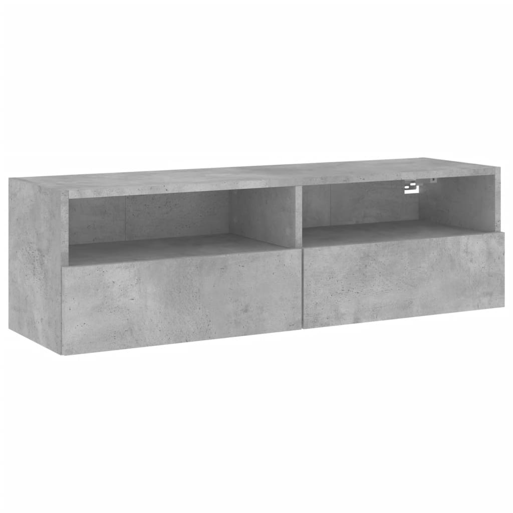 Tv-wandmeubel 100x30x30 cm bewerkt hout betongrijs