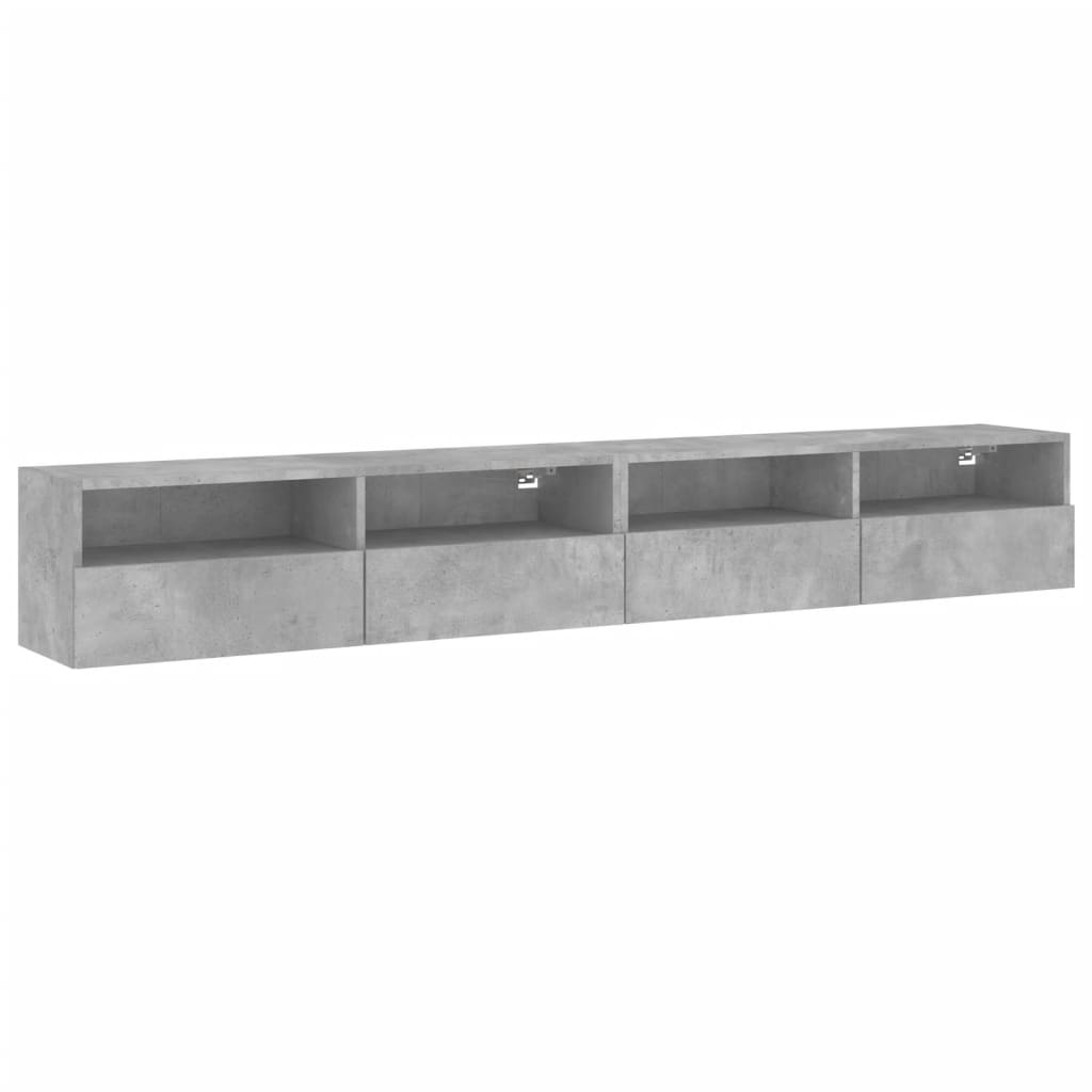 Tv-wandmeubels 2 st 100x30x30 cm bewerkt hout betongrijs