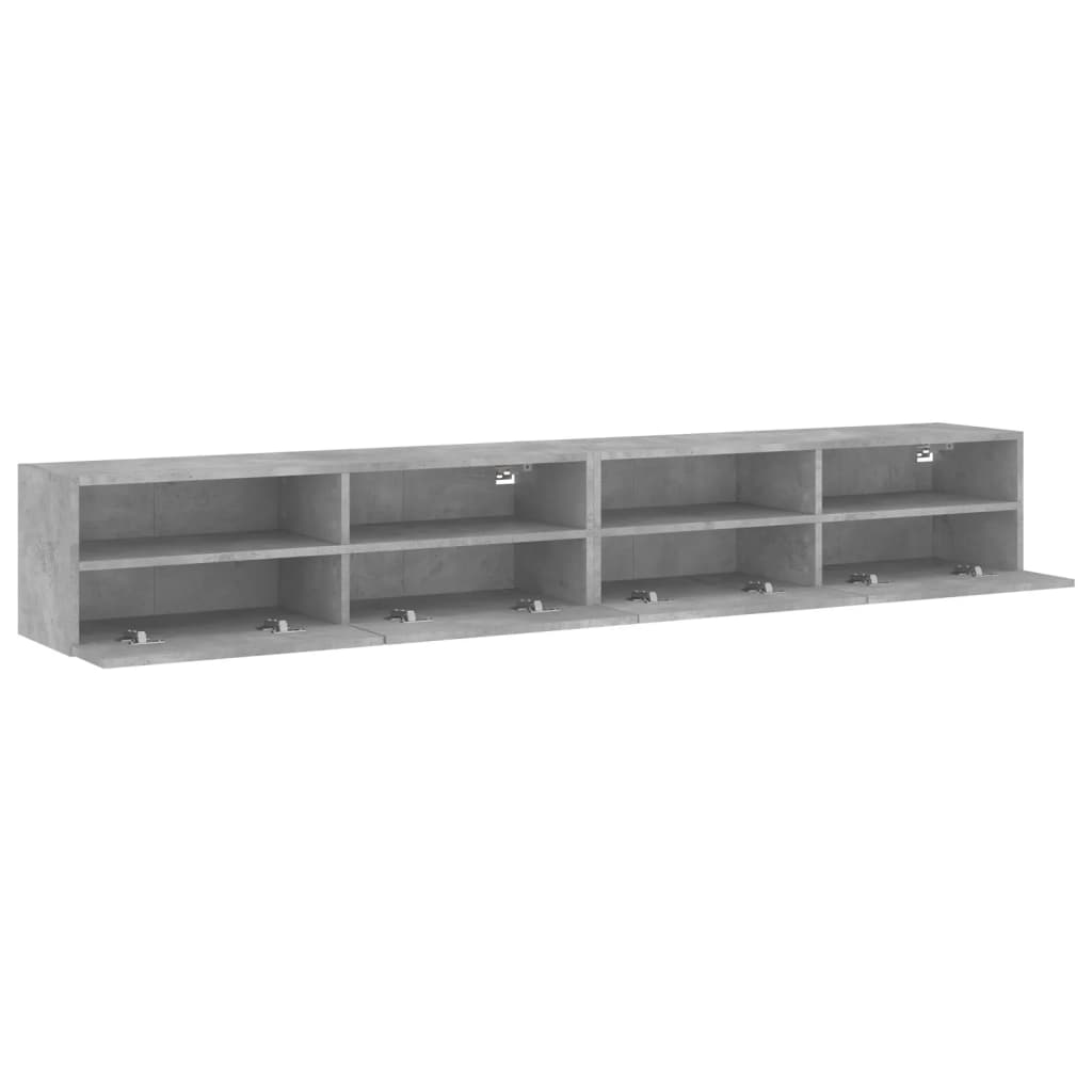 Tv-wandmeubels 2 st 100x30x30 cm bewerkt hout betongrijs