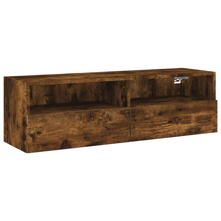 Tv-wandmeubel 100x30x30 cm bewerkt hout gerookt eikenkleurig