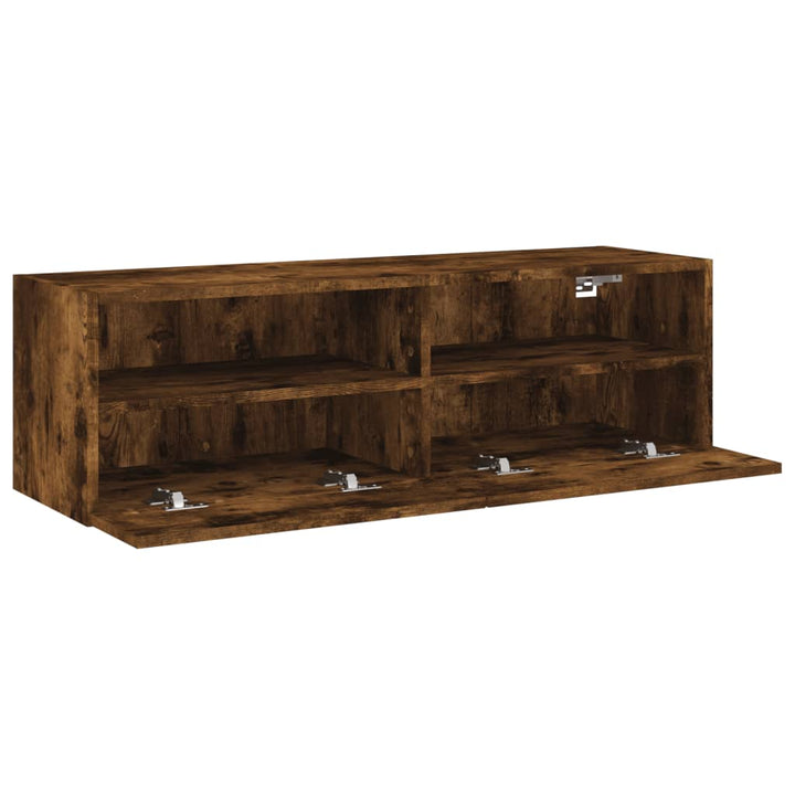 Tv-wandmeubel 100x30x30 cm bewerkt hout gerookt eikenkleurig