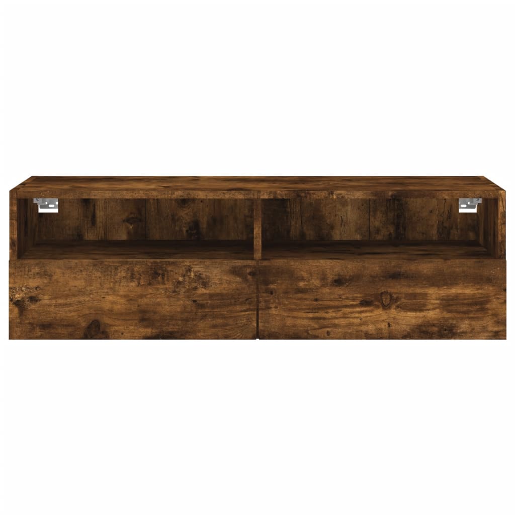 Tv-wandmeubel 100x30x30 cm bewerkt hout gerookt eikenkleurig